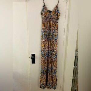 Aqua Cami Rayon Print Long Maxi Dress Size M